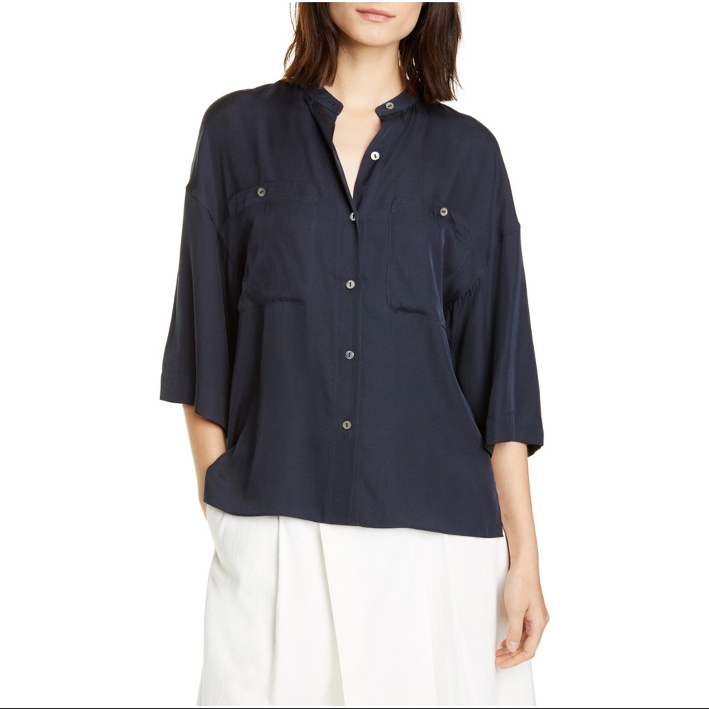 NWT Vince Silk Blend Utility Shirt